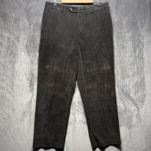 Kenneth Roberts Platinum Dress Pants Mens 36x30 Gray Corduroy Stretch Classic